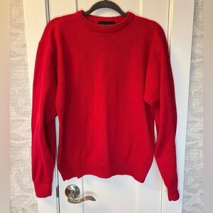 Red vintage crew neck 100% cotton sweater, sz Medium